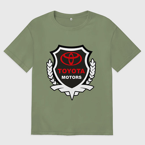 Мужская футболка оверсайз Тойота моторс герб / Авокадо – фото 1