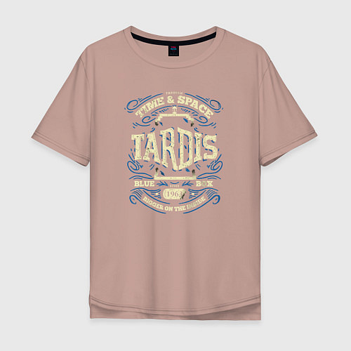 Мужская футболка оверсайз Time & Space: Tardis / Пыльно-розовый – фото 1
