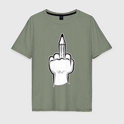Мужская футболка оверсайз Fuck pencil