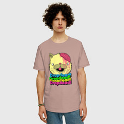 Футболка оверсайз мужская Dropdead Kitty, цвет: пыльно-розовый — фото 2
