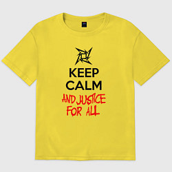 Футболка оверсайз мужская Keep Calm & Justice For All, цвет: желтый