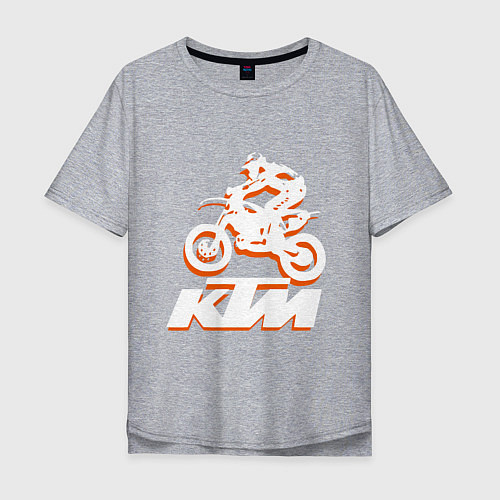 Мужская футболка оверсайз KTM белый / Меланж – фото 1