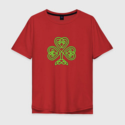 Футболка оверсайз мужская Celtic сlover, цвет: красный
