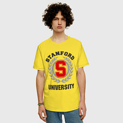 Футболка оверсайз мужская Stanford University, цвет: желтый — фото 2