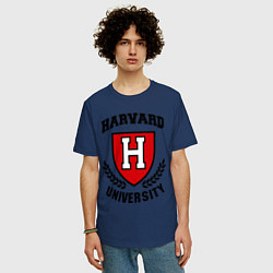 Футболка оверсайз мужская Harvard University, цвет: тёмно-синий — фото 2