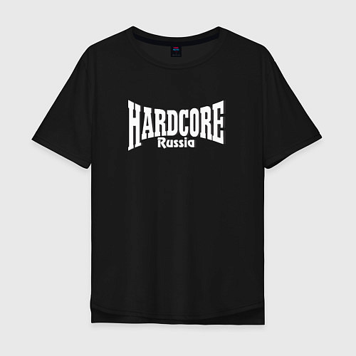 Мужская футболка оверсайз Hardcore Russia / Черный – фото 1