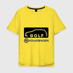 Футболка оверсайз мужская Фольцваген гольф, цвет: желтый