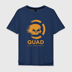 Футболка оверсайз мужская QuaD: Quick and Deadly, цвет: тёмно-синий