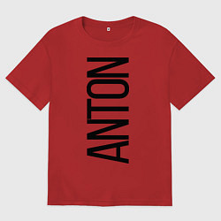 Футболка оверсайз мужская Антон, цвет: красный