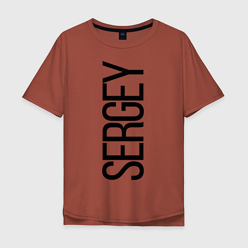 Мужская футболка оверсайз Сергей / Кирпичный – фото 1