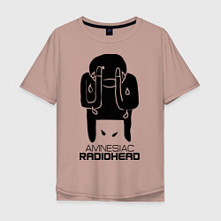 Футболка оверсайз мужская Radiohead, цвет: пыльно-розовый