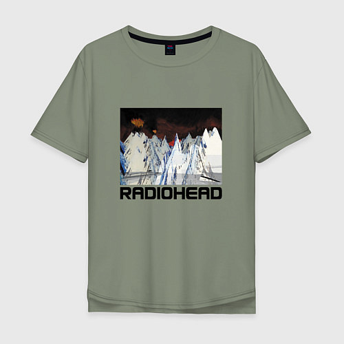 Мужская футболка оверсайз Radiohead Winter / Авокадо – фото 1