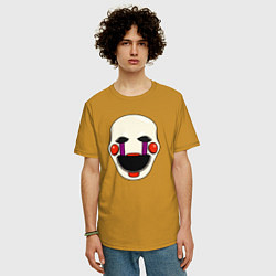 Футболка оверсайз мужская Puppet FNAF Марионетка, цвет: горчичный — фото 2