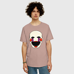 Футболка оверсайз мужская Puppet FNAF Марионетка, цвет: пыльно-розовый — фото 2