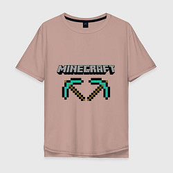 Футболка оверсайз мужская Minecraft Hero, цвет: пыльно-розовый