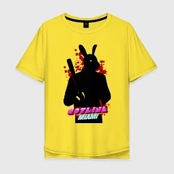 Футболка оверсайз мужская Hotline Miami: Rabbit, цвет: желтый