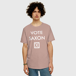 Футболка оверсайз мужская Vote Saxon, цвет: пыльно-розовый — фото 2