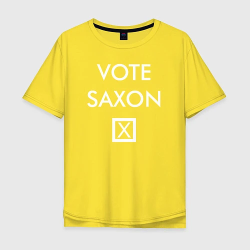 Мужская футболка оверсайз Vote Saxon / Желтый – фото 1