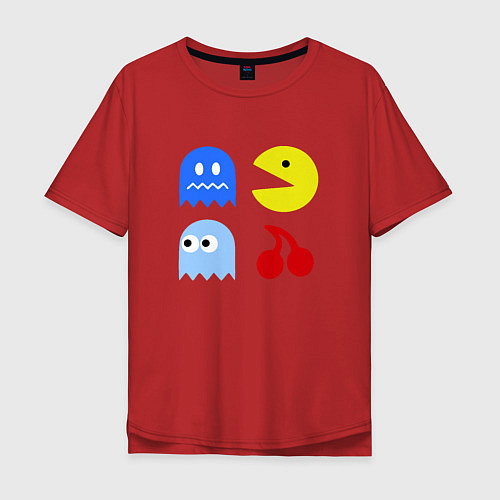 Мужская футболка оверсайз Pac-Man Pack / Красный – фото 1