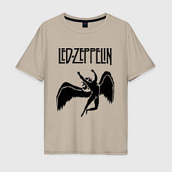 Футболка оверсайз мужская Led Zeppelin Swan, цвет: миндальный