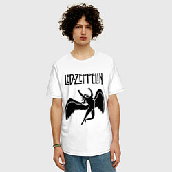 Футболка оверсайз мужская Led Zeppelin Swan, цвет: белый — фото 2