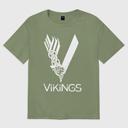 Футболка оверсайз мужская Vikings, цвет: авокадо
