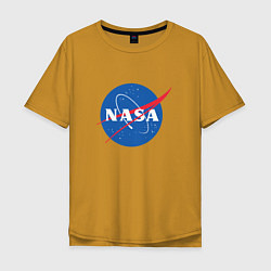 Футболка оверсайз мужская NASA: Logo, цвет: горчичный