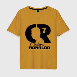 Футболка оверсайз мужская CR Ronaldo 07, цвет: горчичный