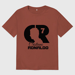 Футболка оверсайз мужская CR Ronaldo 07, цвет: кирпичный