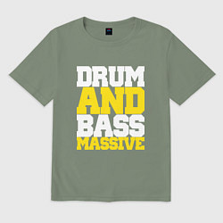 Футболка оверсайз мужская DRUM AND BASS MASSIVE, цвет: авокадо