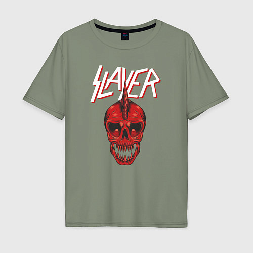 Мужская футболка оверсайз Slayer Punk / Авокадо – фото 1