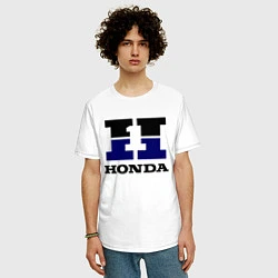 Футболка оверсайз мужская Honda, цвет: белый — фото 2