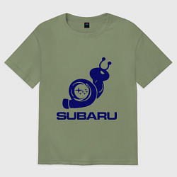 Футболка оверсайз мужская Subaru, цвет: авокадо