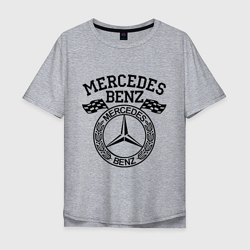 Мужская футболка оверсайз Mercedes Benz / Меланж – фото 1