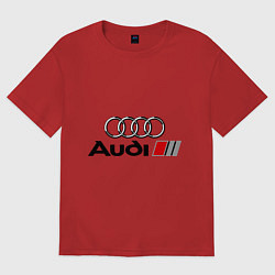Футболка оверсайз мужская Audi, цвет: красный