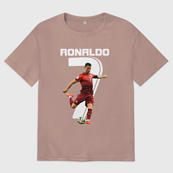 Футболка оверсайз мужская Ronaldo 07, цвет: пыльно-розовый