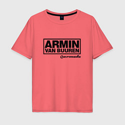 Футболка оверсайз мужская Armin van Buuren, цвет: коралловый