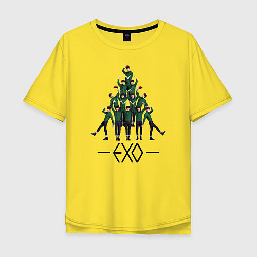 Мужская футболка оверсайз EXO Band / Желтый – фото 1