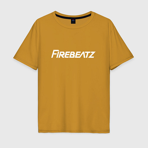 Мужская футболка оверсайз Firebeatz / Горчичный – фото 1