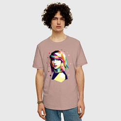 Футболка оверсайз мужская Taylor Swift Art, цвет: пыльно-розовый — фото 2