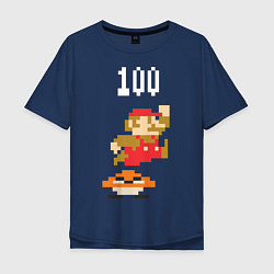 Футболка оверсайз мужская Mario: 100 coins, цвет: тёмно-синий