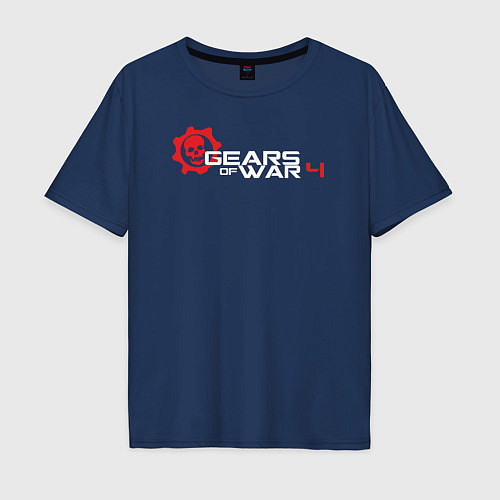 Мужская футболка оверсайз Gears of War 4 / Тёмно-синий – фото 1