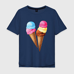 Мужская футболка оверсайз Мороженое