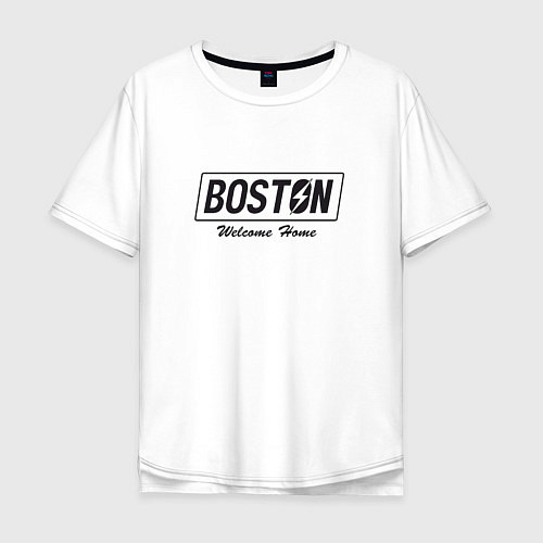 Мужская футболка оверсайз Boston: Welcome Home / Белый – фото 1