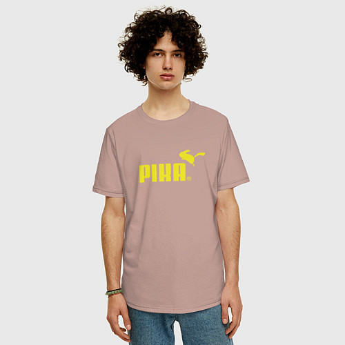 Мужская футболка оверсайз Пика / Пыльно-розовый – фото 3
