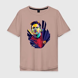 Мужская футболка оверсайз Messi Art