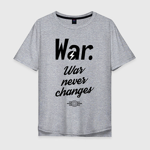 Мужская футболка оверсайз War never changes / Меланж – фото 1