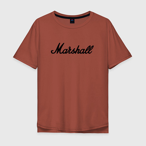 Мужская футболка оверсайз Marshall logo / Кирпичный – фото 1