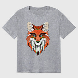 Футболка оверсайз мужская Дизайнерская лиса, цвет: меланж