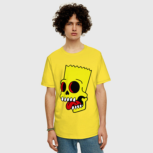 Мужская футболка оверсайз Bart Skull / Желтый – фото 3